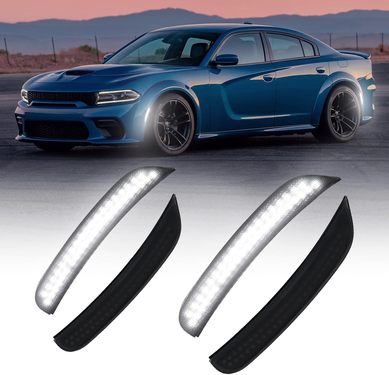 AUTOONE LED Side Marker Lights for Dodge Charger 2015-2023