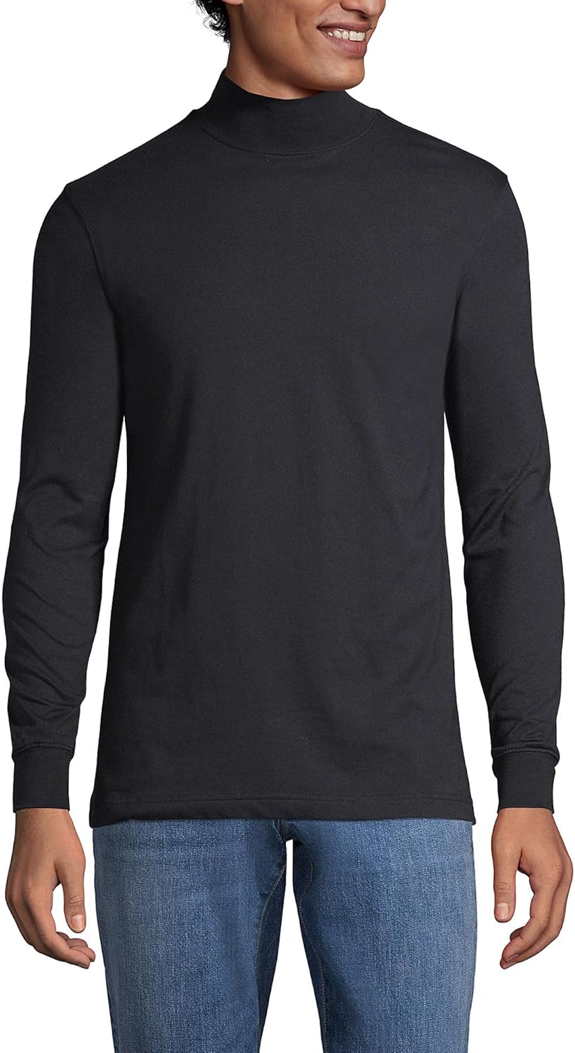 Lands' End Men's Super-T Cotton-Blend Mock Turtleneck Shirt Review