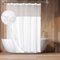 Barossa Design Waffle Weave Shower Curtain, Snap-in Liner, Mesh Window, Washable - Luxurious Feel