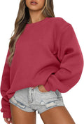 Oversized Crewneck Fleece Sweatshirt for Women - Cozy Fall/Winter