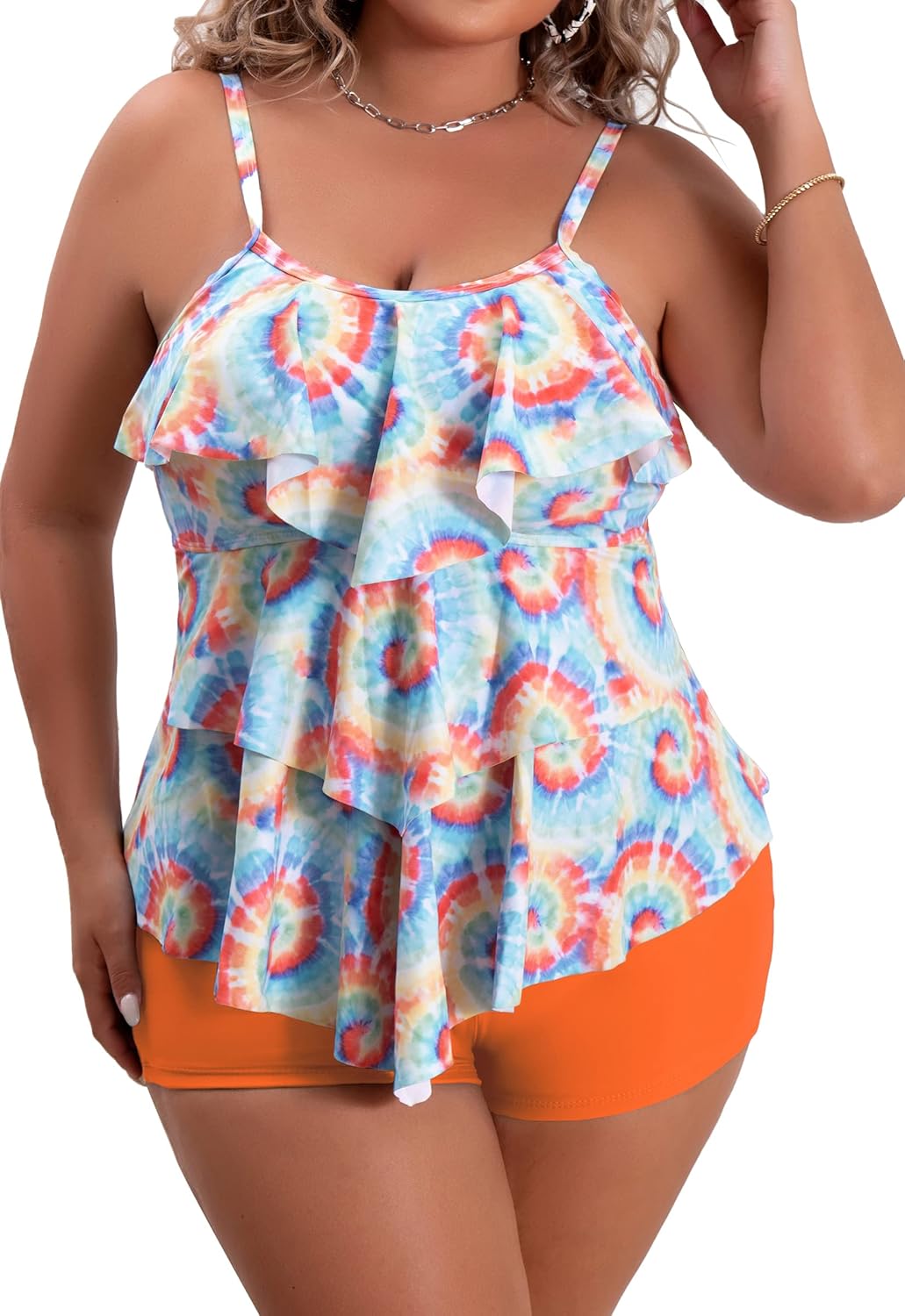 B2prity Plus Size Tankini Swimsuits for Tummy Control and Style