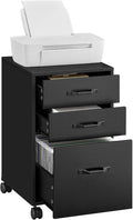 File Cabinet 3-Drawer Mobile Filing Cabinet - Compact Office Storage