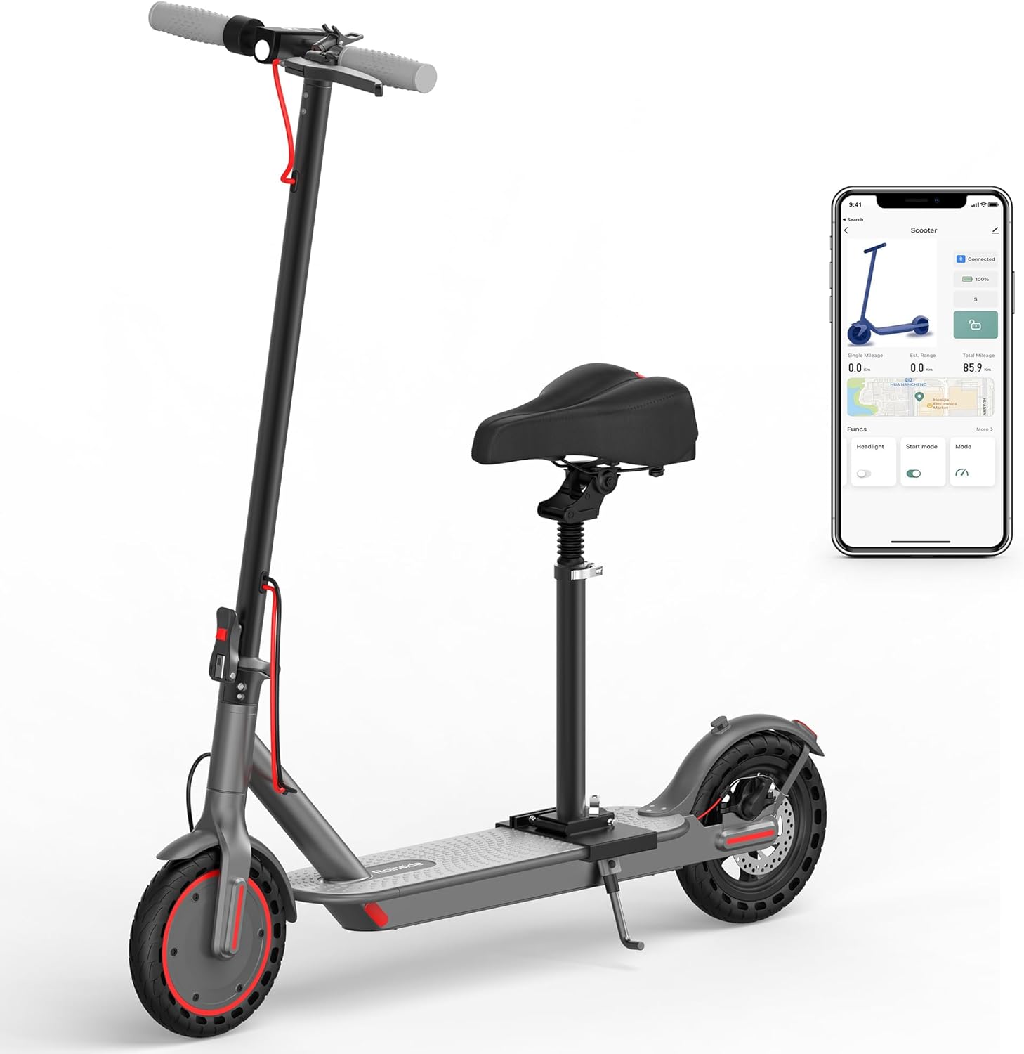 Electric Scooter with Solid Tires and Long-Range Performance