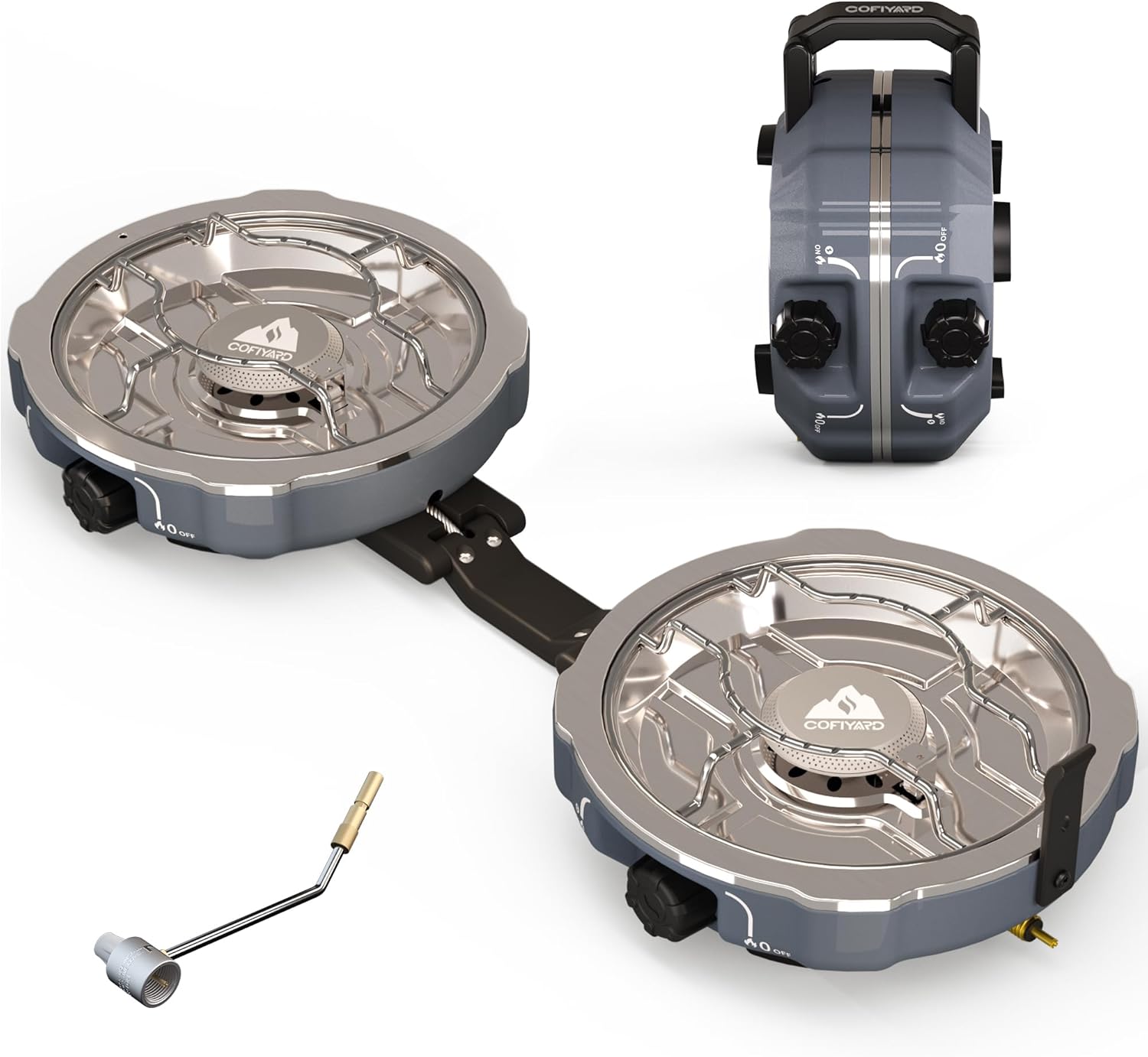 20,000 BTUs 2 Burner Propane Camping Stove for Outdoor Cooking