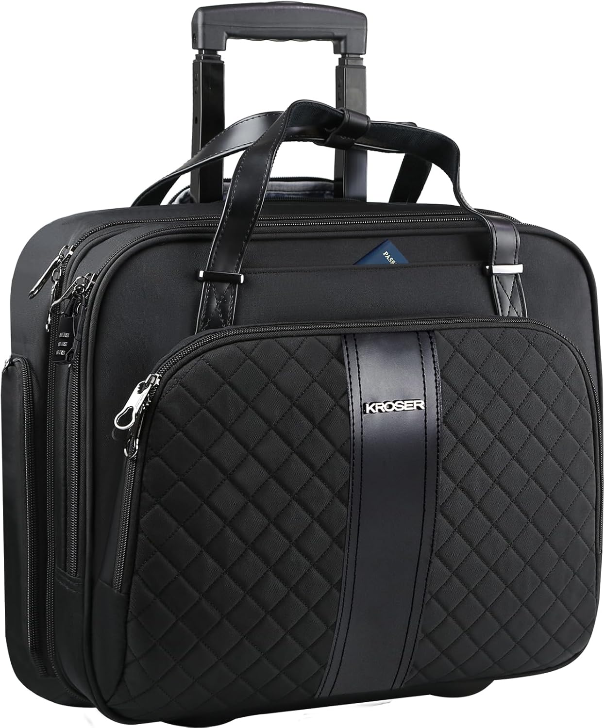 KROSER Rolling Laptop Bag for 15.6 Inch Laptops - Travel Ready