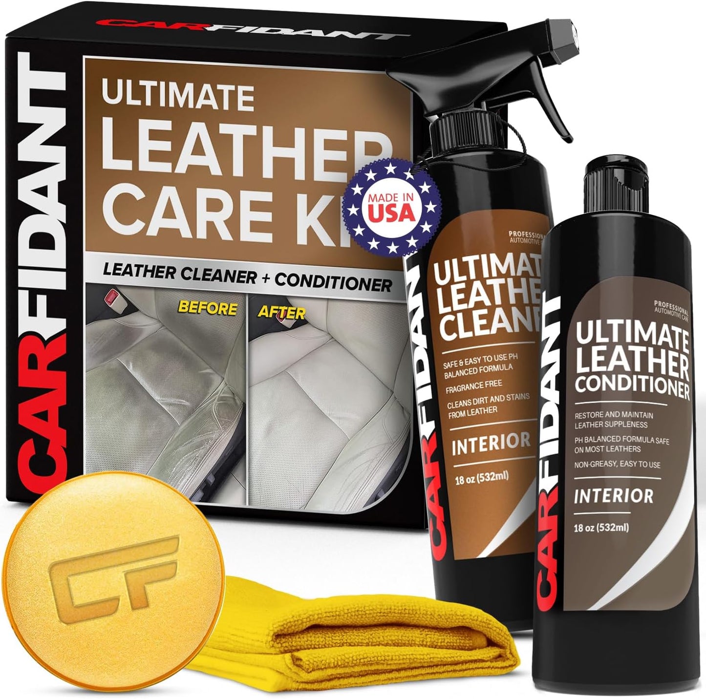 Carfidant Leather Care Kit - Stain Remover Magic
