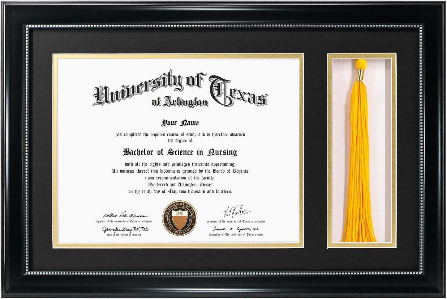 GraduationMall 11x17 Black Diploma Frame with Tassel Holder