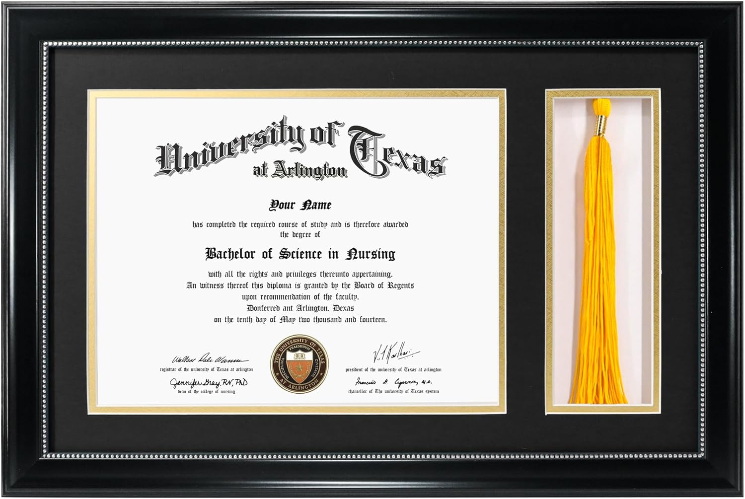 GraduationMall 11x17 Black Diploma Frame with Tassel Holder