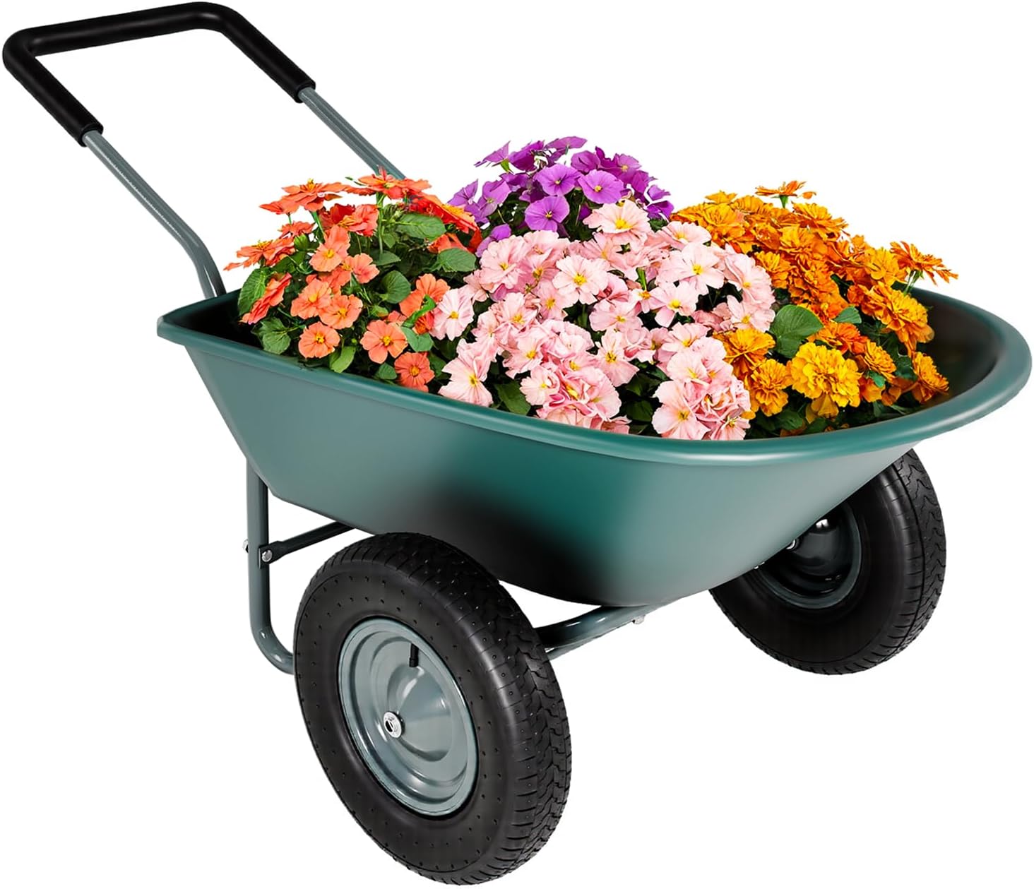 Upgrade 2 Wheel Wheelbarrow for Gardening and Yard Work