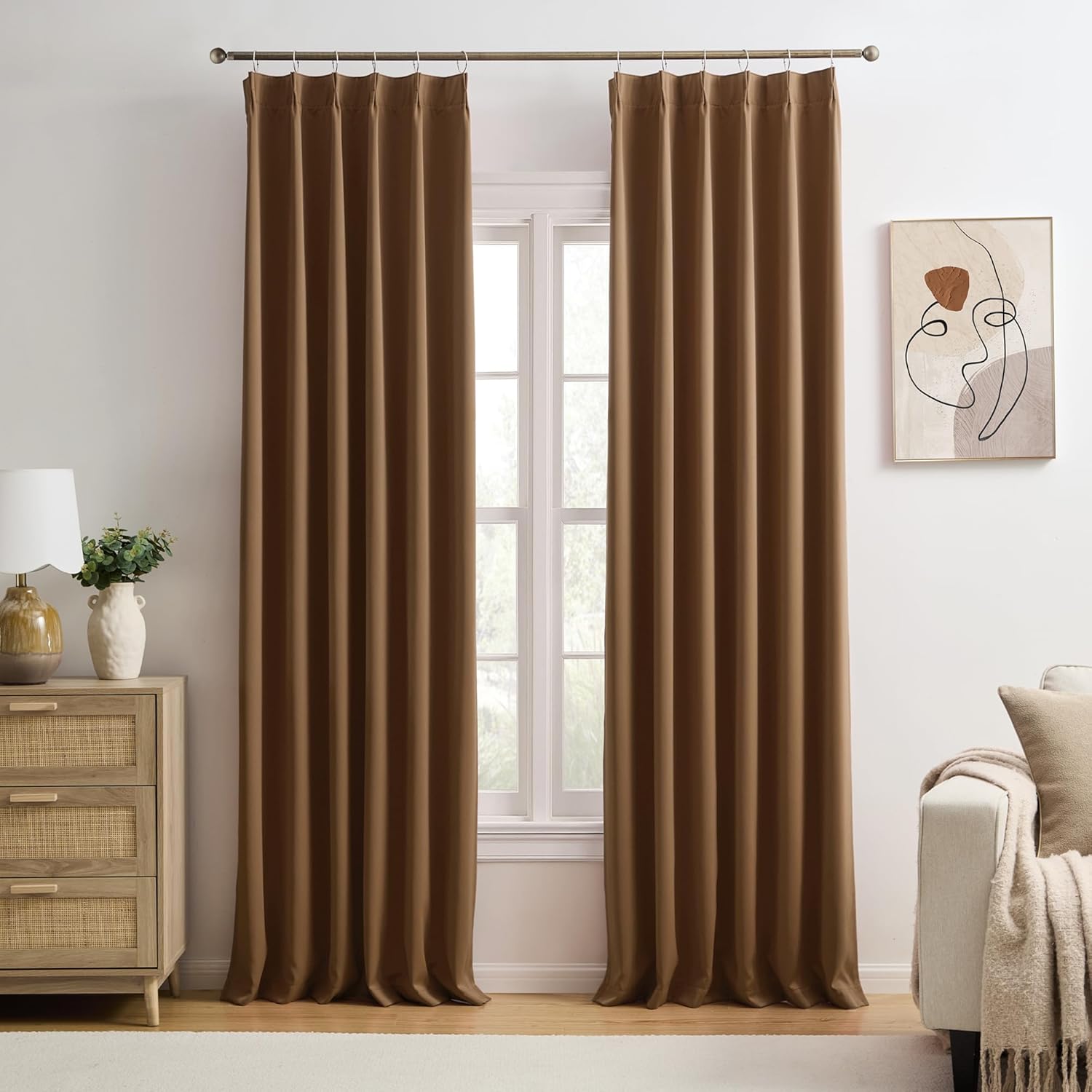 Cappuccino Brown Curtains 40x108 Inches Long for Elegant Spaces