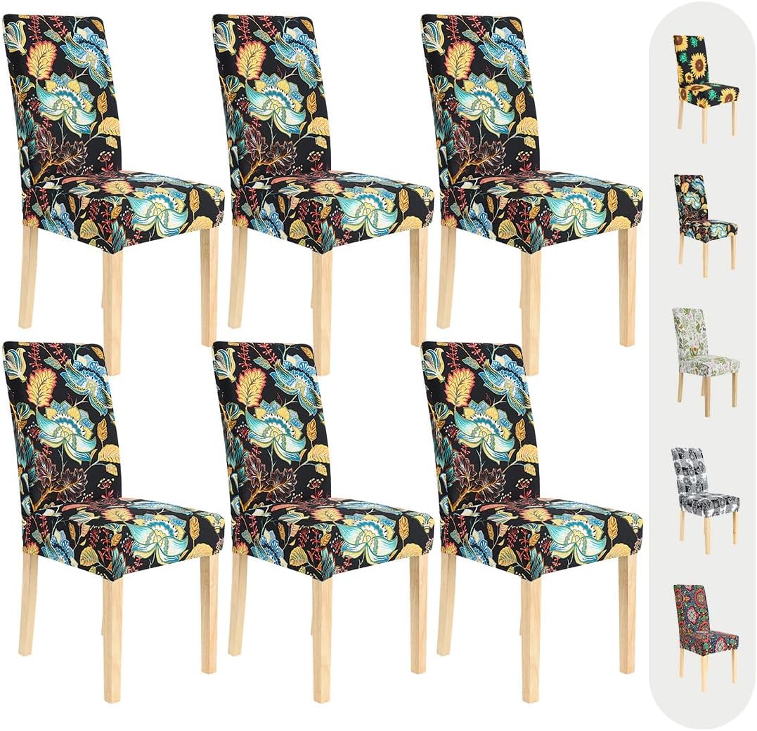 Secgo Dining Chair Covers 6 Pack, Blue, Modern Style, Durable