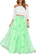 Afibi Women Full Ankle Length Chiffon Maxi Skirt - Flowy Beach Wear