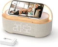 Bluetooth Alarm Clock Speaker with 15W Wireless Charger - Compact