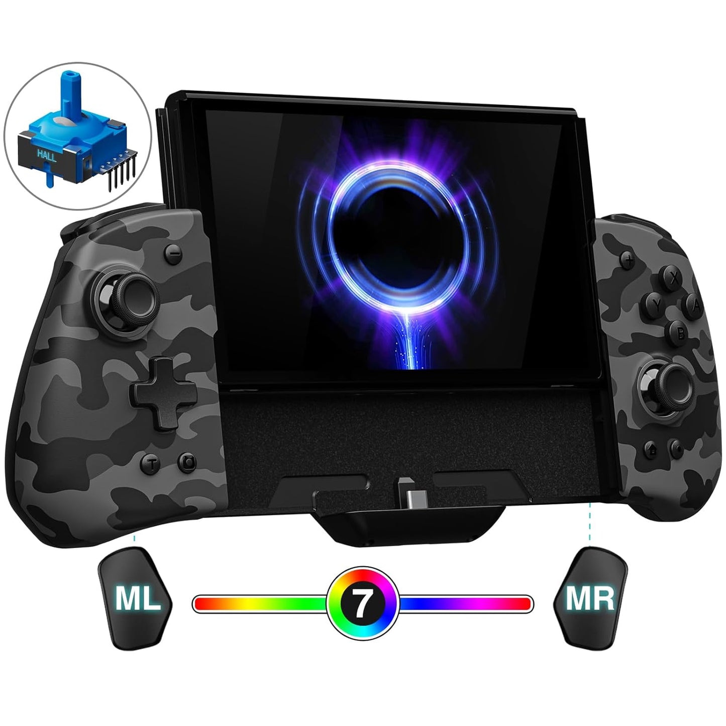 FUNLAB Switch Handheld Controller: Customizable Joypad with Turbo