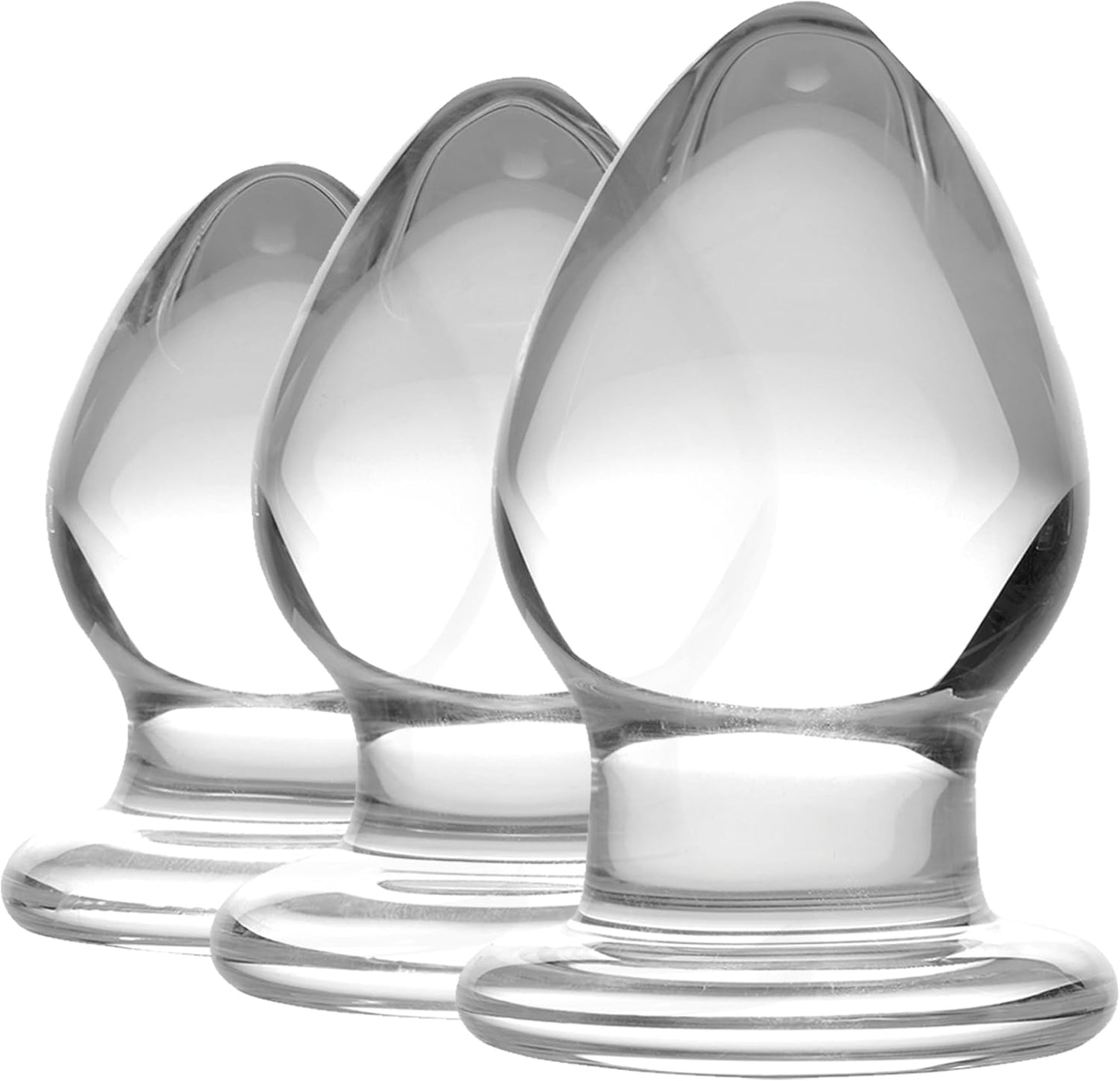 Triplets 3 Piece Glass Anal Plug Kit for Sensational Pleasure