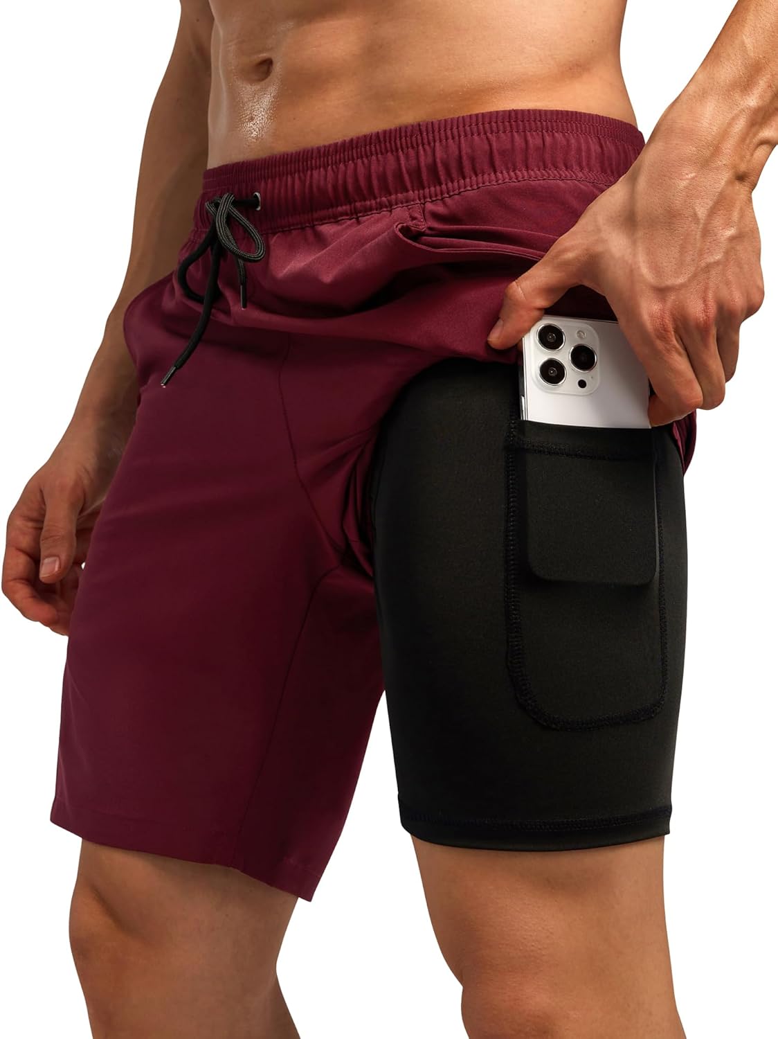 SILKWORLD Mens Swim Trunks Quick Dry Board Shorts with Pockets
