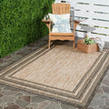 SAFAVIEH Courtyard 5ft3ft x 7ft7ft Natural Black Outdoor Area Rug