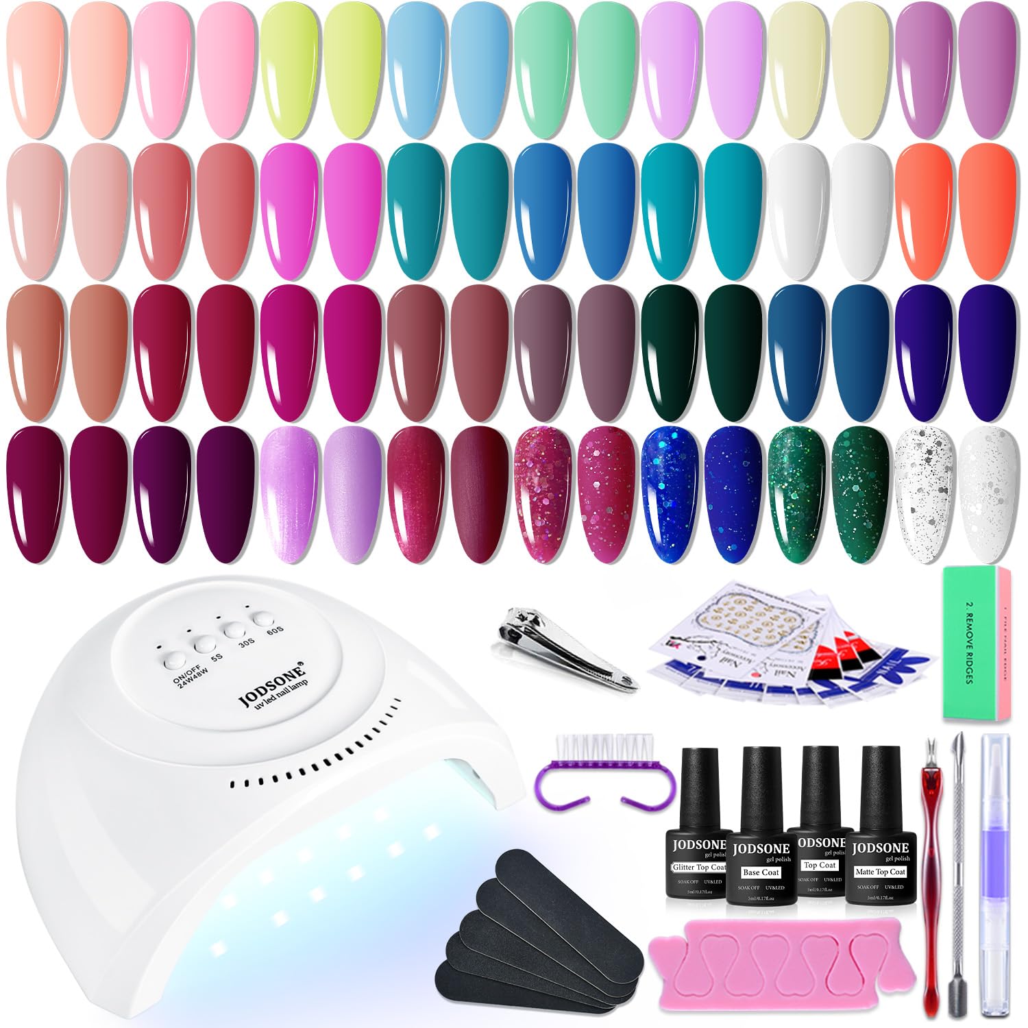 36 PCS Gel Nail Polish Starter Kit with UV Light and Tools
