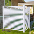 Vinyl Privacy Fence Set for Stylish Pool Equipment Enclosure
