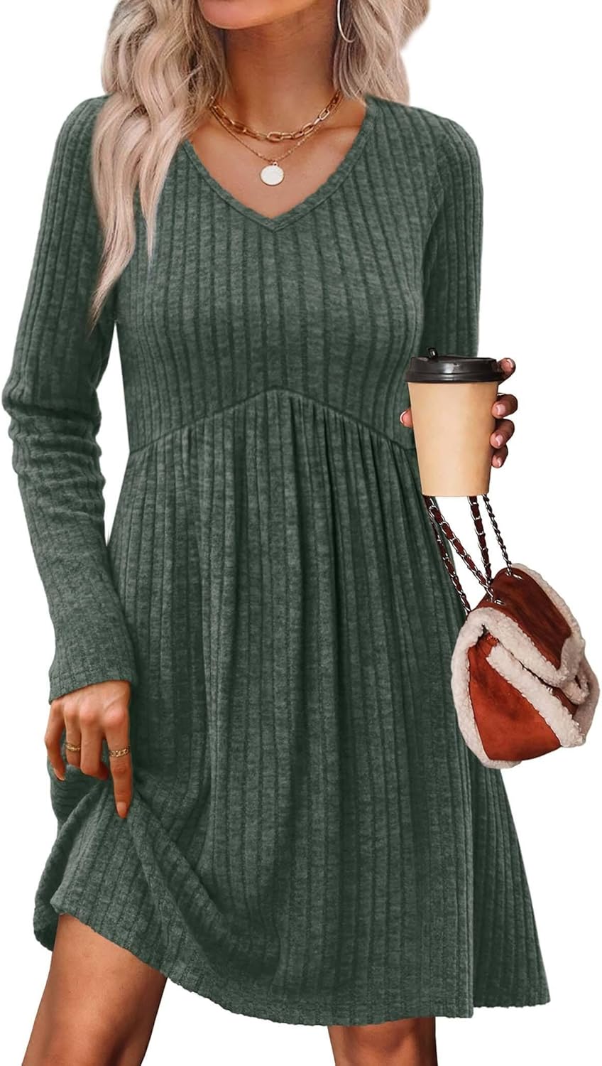 OFEEFAN Long Sleeve Sweater Dress for Fall Fashion Lovers