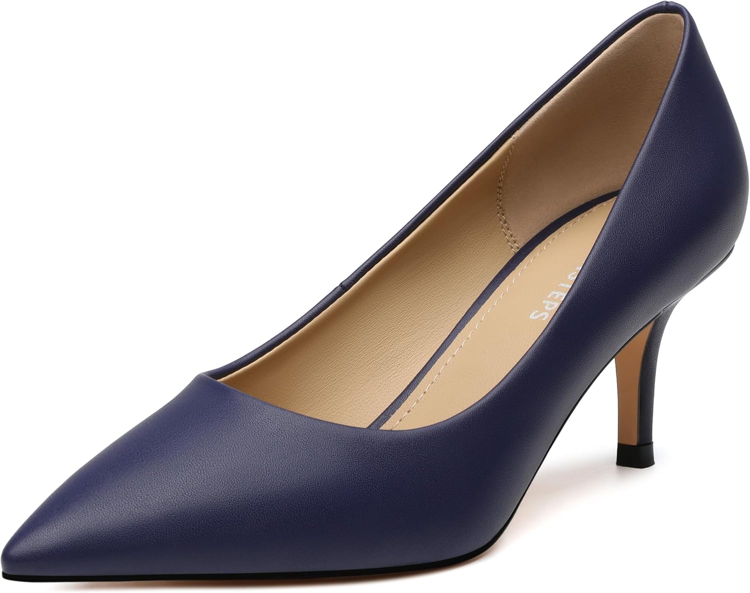 MOVINSTEPS Closed Pointed Toe Low Heels Pumps for Women