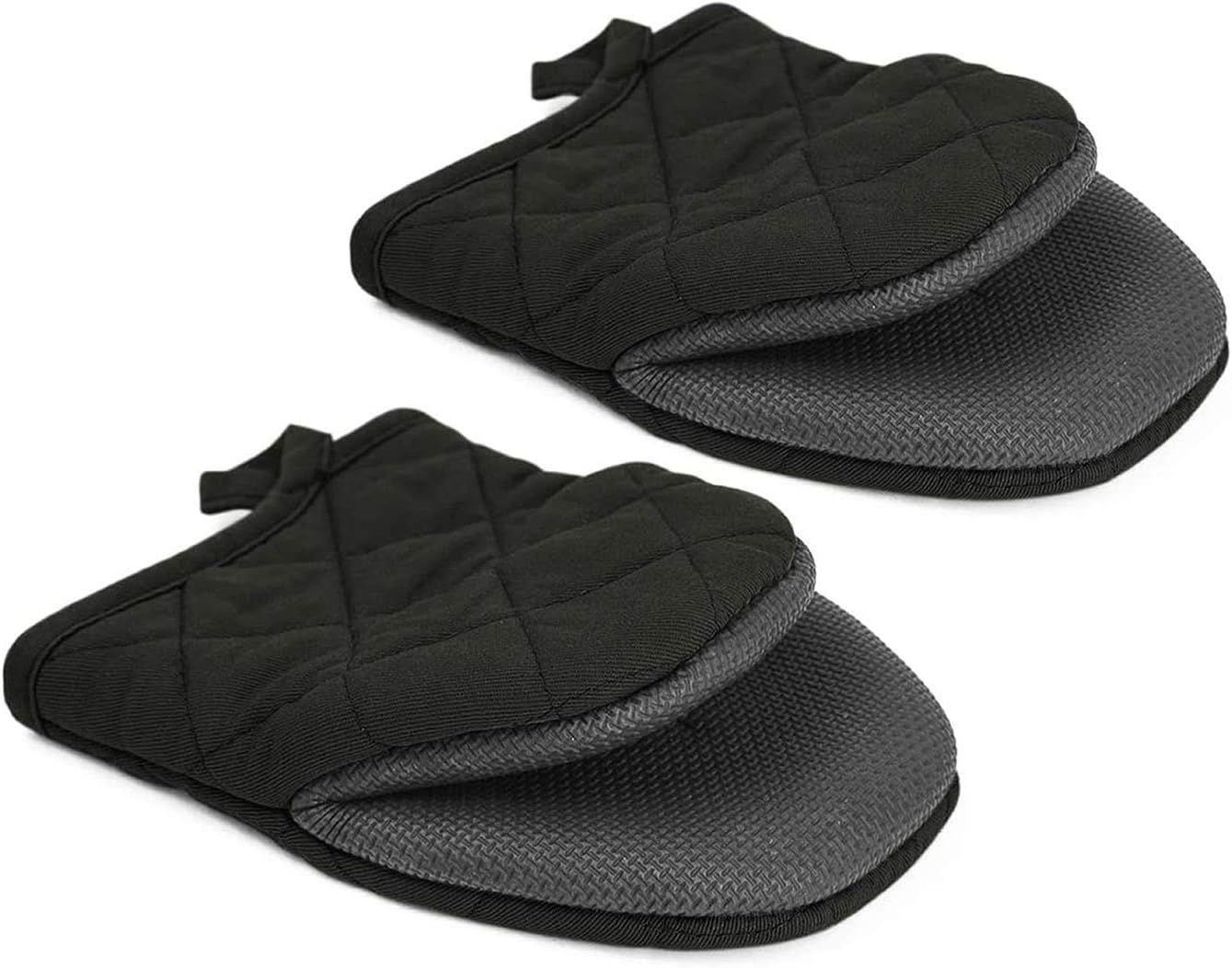 Heat Resistant Mini Oven Mitts Duo - Non-Slip Grip, Hanging Loop - Kitchen Essential!