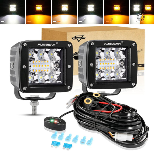 Auxbeam 3 Inch 72W LED Cube Light Pods for Offroad Use