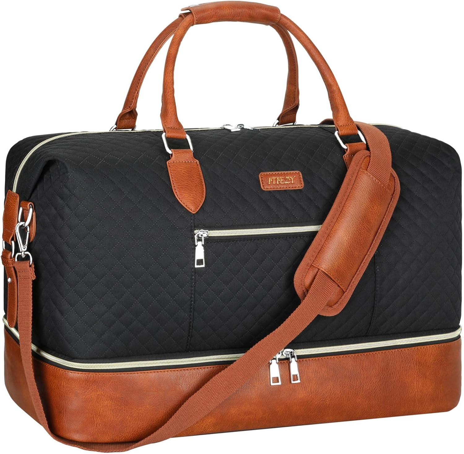 Weekender Bag for Women: Large Travel Duffel with Shoe Compartment