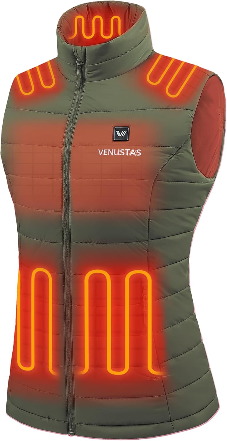 Venustas Women's Heated Vest: Lightweight Quilted Comfort