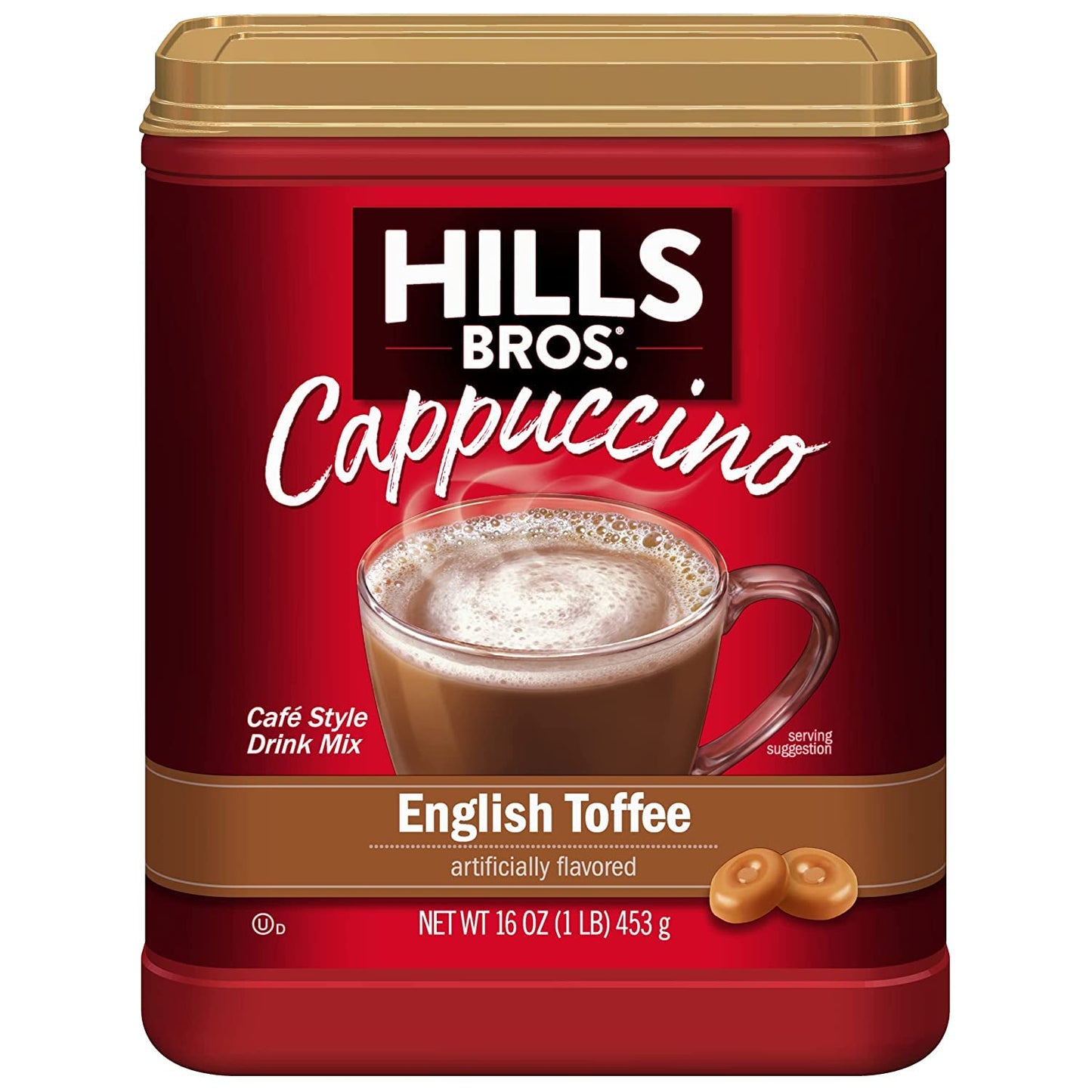 Hills Bros. Cappuccino Mix, English Toffee - Instant Frothy Bliss