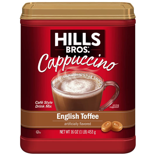 Hills Bros. Cappuccino Mix, English Toffee - Instant Frothy Bliss