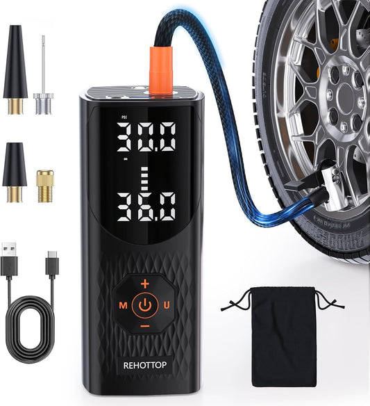 REHOTTOP Portable Air Compressor - Rapid 160PSI Tire Inflation