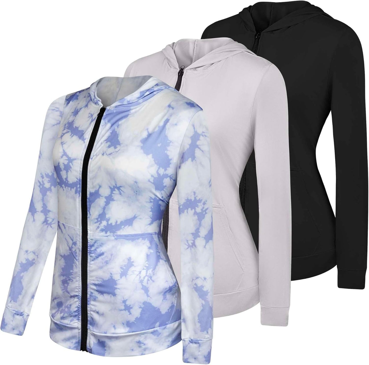 Women's Dry-Fit Hoodie Set: 3-Pack Performance Jackets
