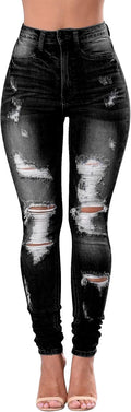 Women's High Waisted Distressed Stretch Jeans for Women (Style YTYG)