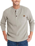 Long Sleeve Henley Waffle Thermal Shirt for Men - Cozy Layering