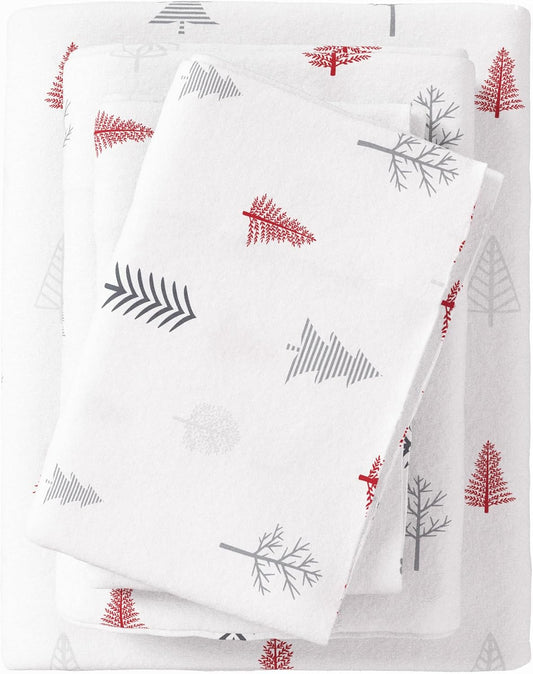 Cozy Queen Size Flannel Sheet Set - 100% Turkish Cotton Bedding