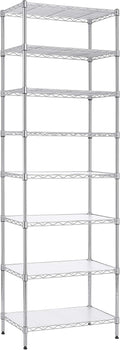 Finnhomy 8-Tier Wire Shelving Unit - Adjustable Chrome Storage Rack