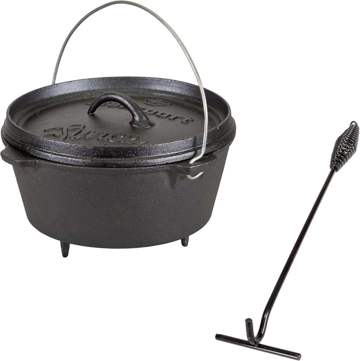 Stansport Pre-Seasoned Cast Iron Dutch Oven for Outdoor Cooking