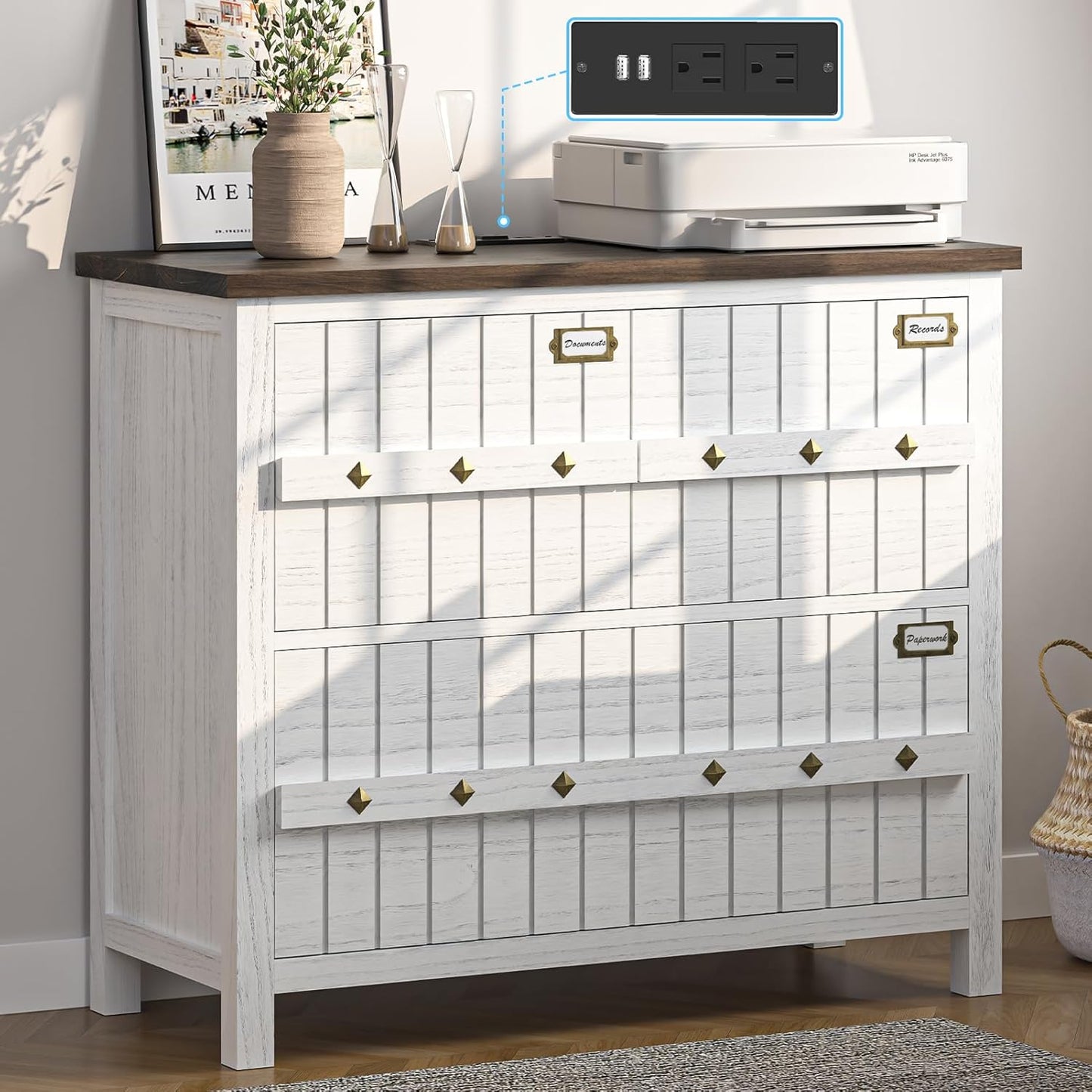 Organize in Style with TVU 3-Drawer Charging Cabinet