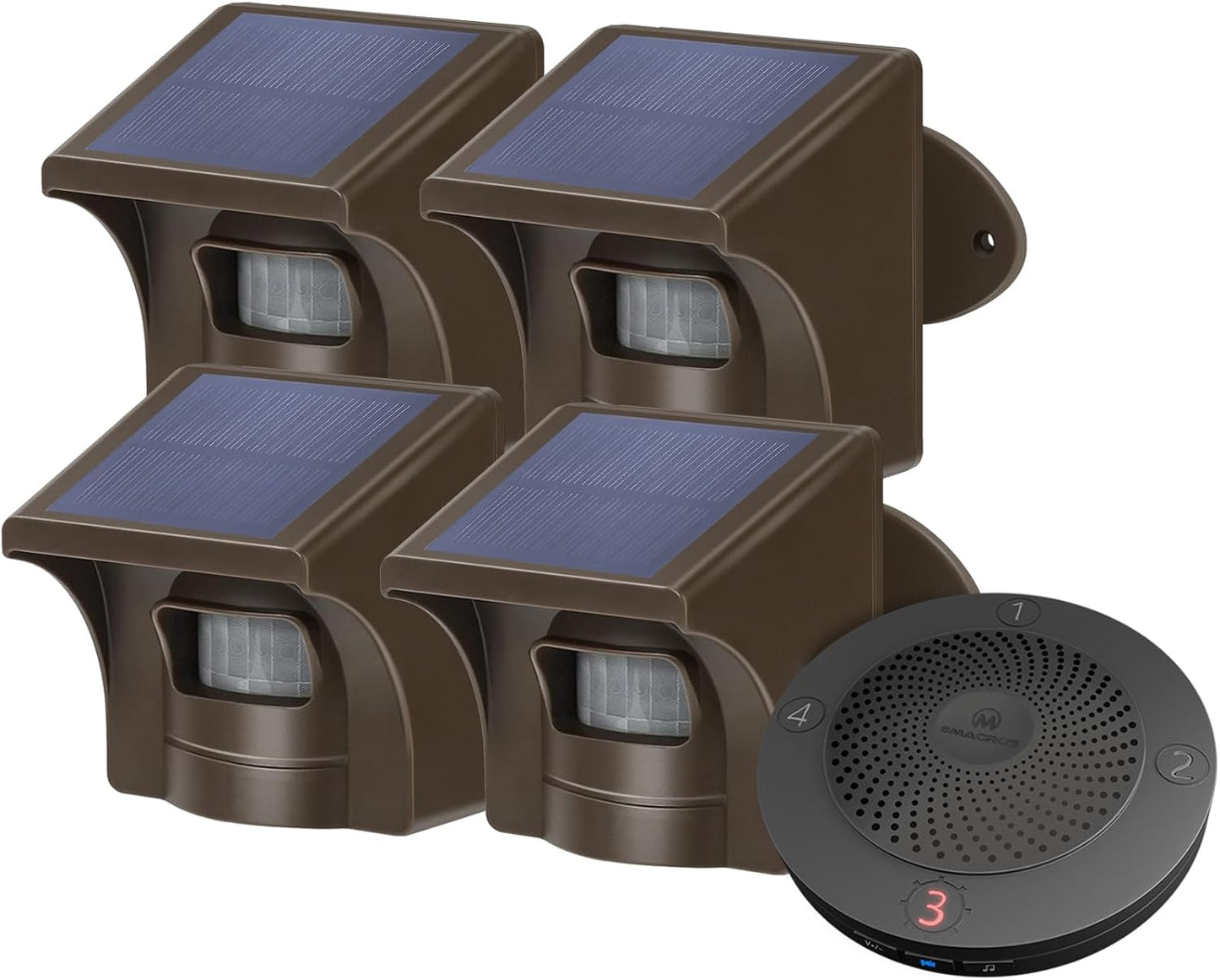 eMACROS Long Range Solar Wireless Driveway Alarm for Security