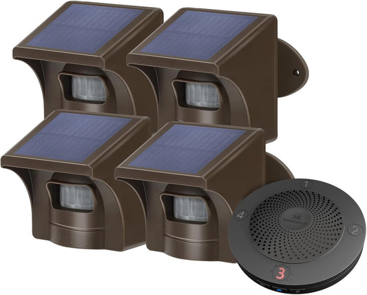 eMACROS Long Range Solar Wireless Driveway Alarm for Security