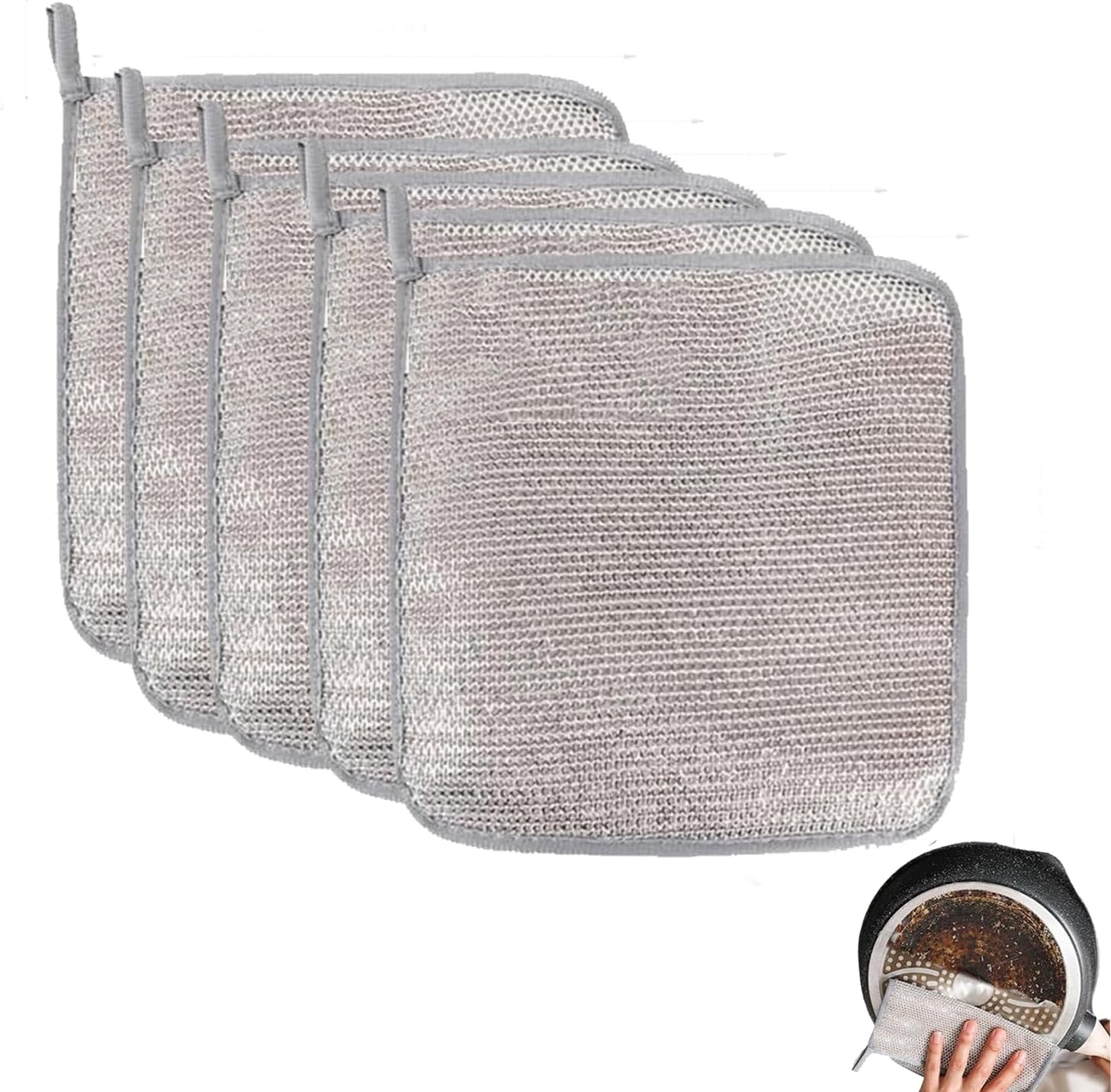 5 Pcs Wire Dishwashing Rags - Effortless Cleaning