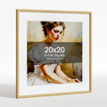 20x20 Picture Frame Natural Oak Wood - Handcrafted Tempered Glass