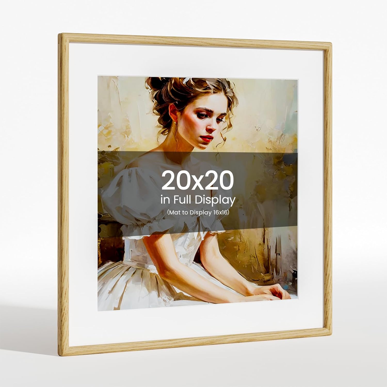 20x20 Picture Frame Natural Oak Wood for Wedding and Family Photos
