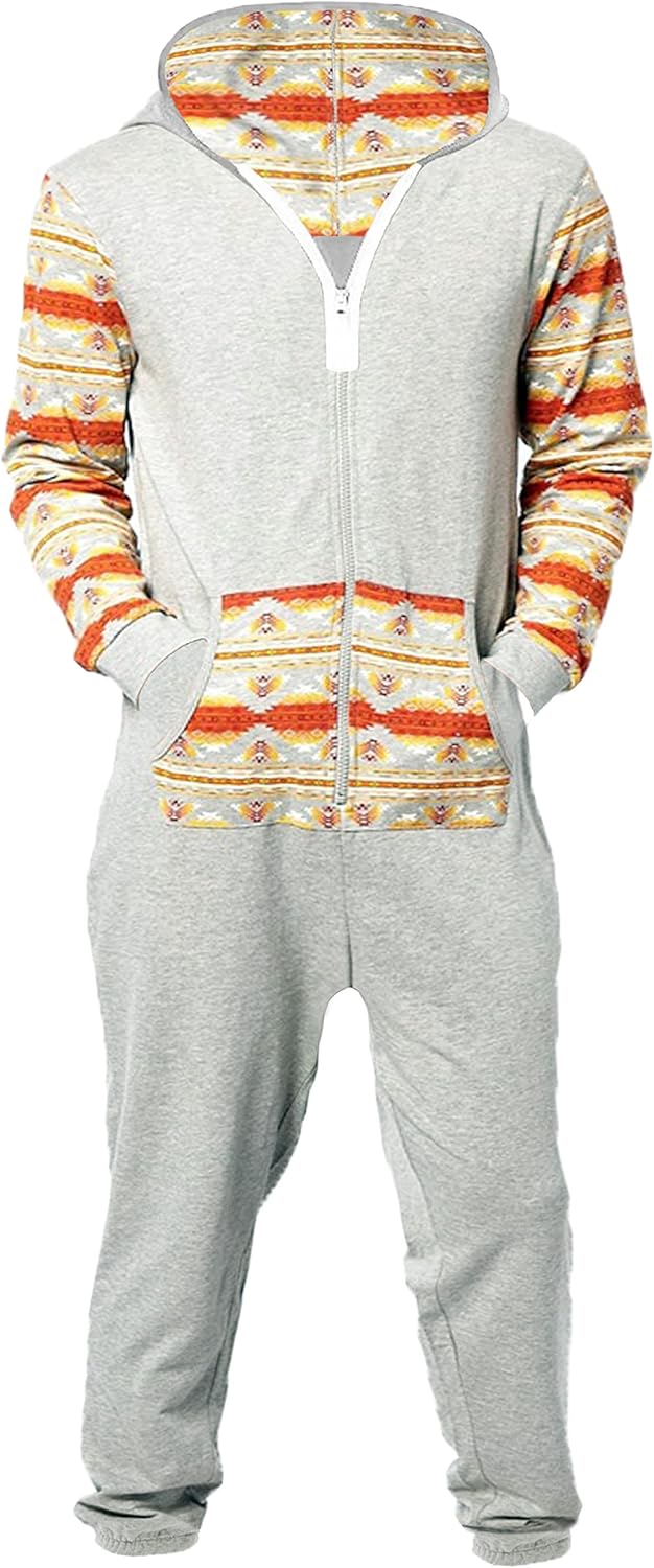 Skylinewears Mens Jumpsuit Non Footed Pajama for Comfort