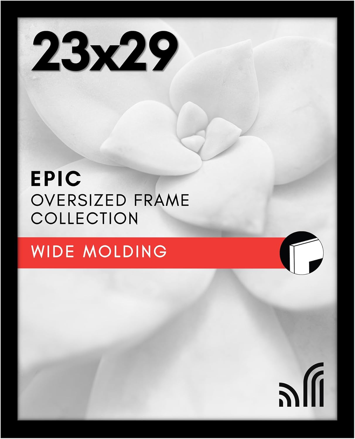 Stylish 23x29 Black Picture Frame for Art and Photos Display