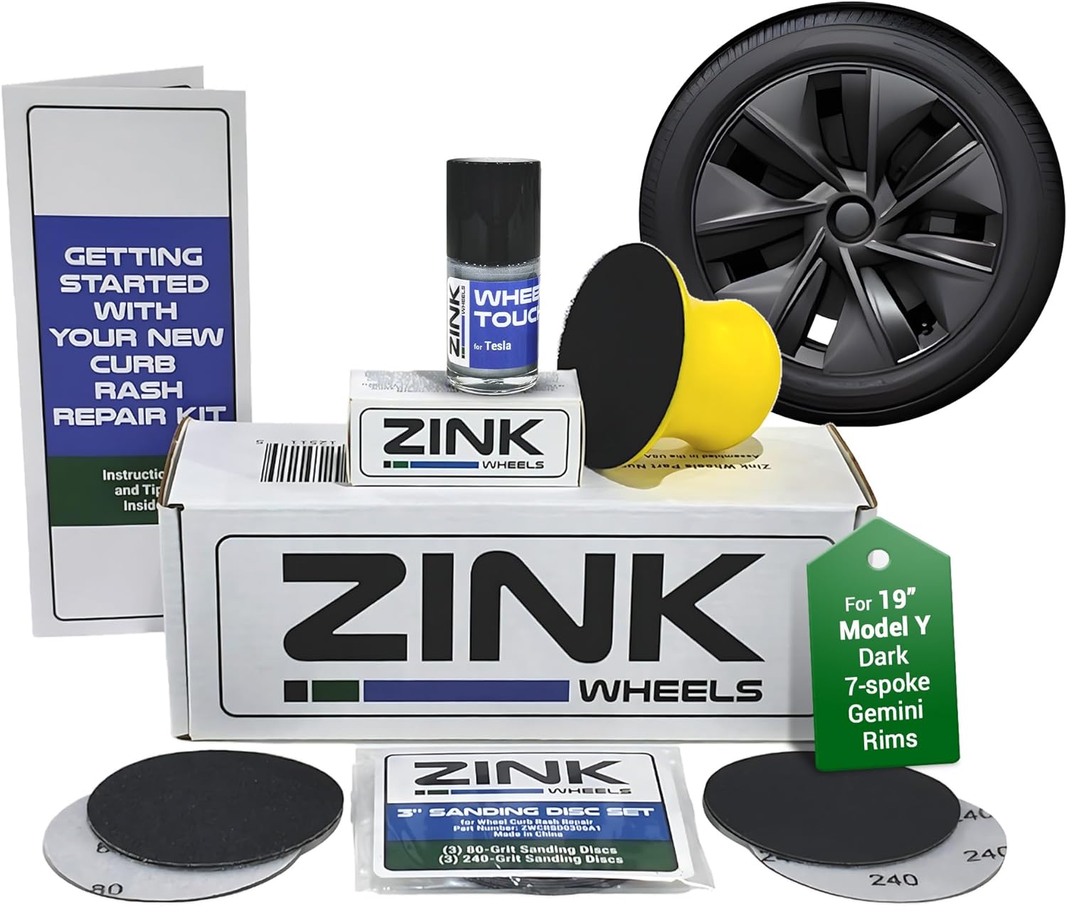 Premium Tesla Wheel Curb Rash Repair Kit for Model Y Rims