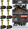 Coaxial Cable Clips with Pre-Inserted Screw 2,500 Pack - Secure