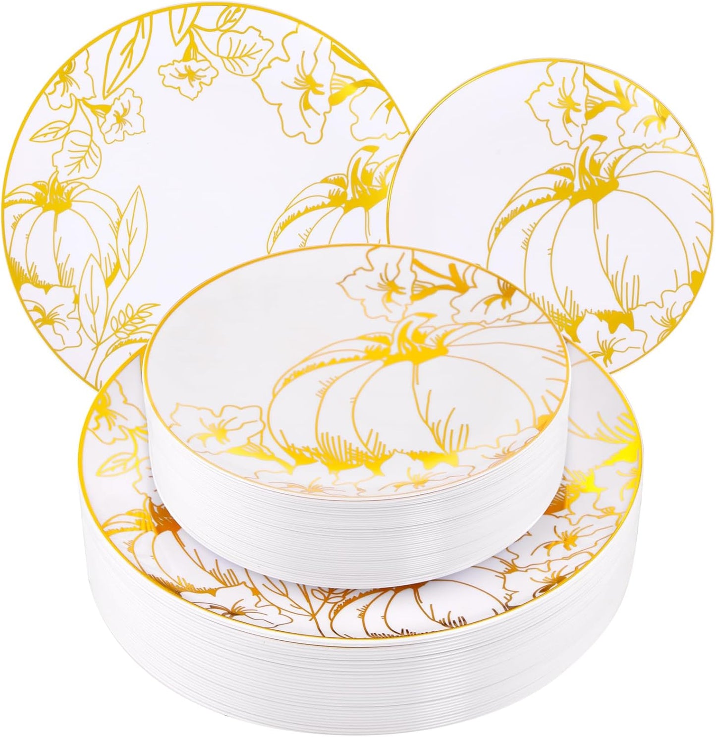60PCS Thanksgiving Plates for Elegant Fall Gatherings