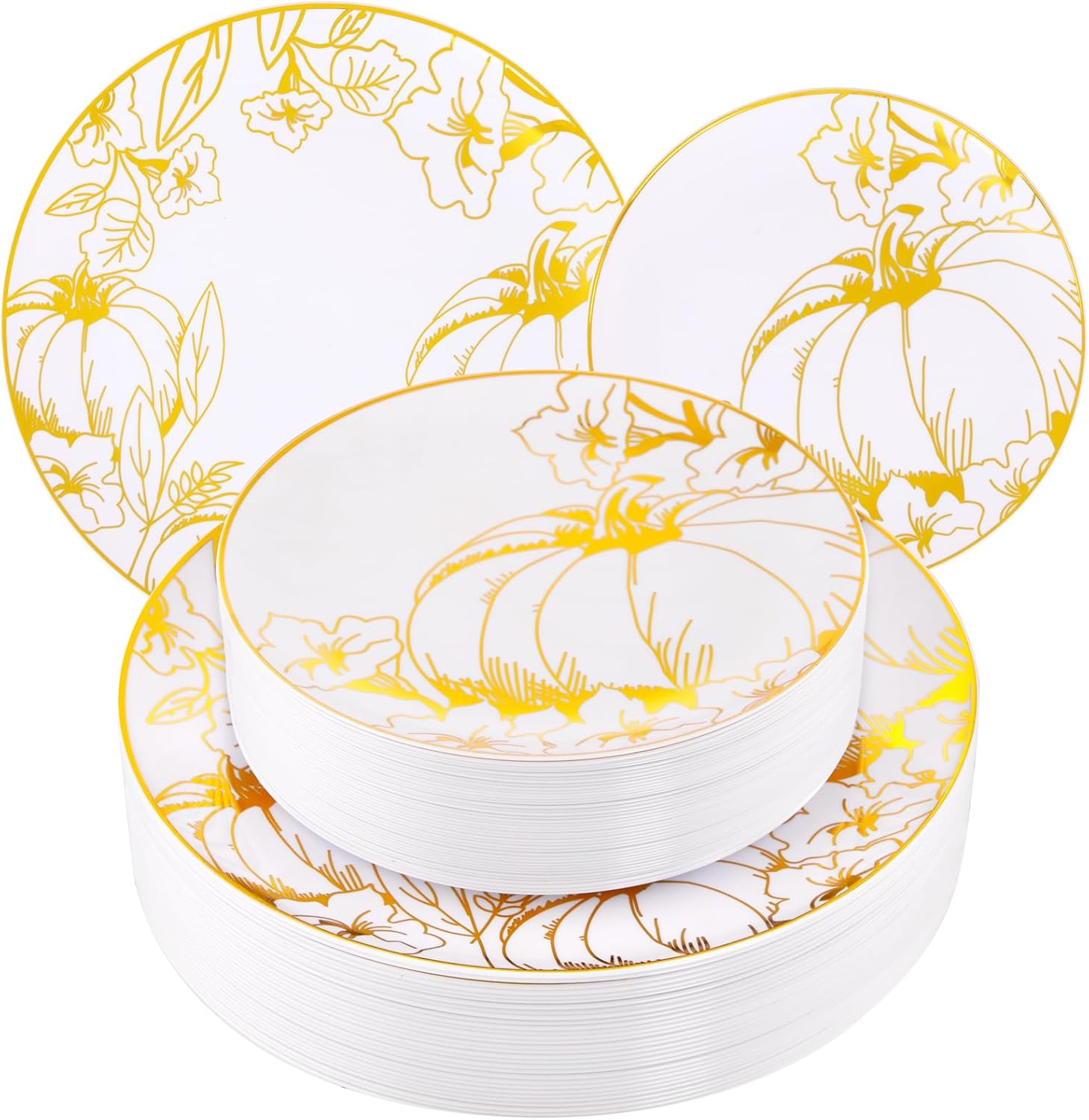 60PCS Thanksgiving Plates for Elegant Fall Gatherings